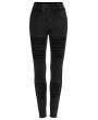 Punk Rave Black Gothic Apocalypse Punk Knitted Jeans for Women