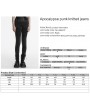 Punk Rave Black Gothic Apocalypse Punk Knitted Jeans for Women