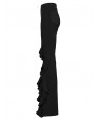 Punk Rave Black Gothic Daily Fitted Ruffle Flared Pants for Women