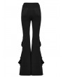 Punk Rave Black Gothic Daily Fitted Ruffle Flared Pants for Women