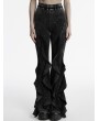 Punk Rave Black Gothic Doomsday Wasteland Flared Pants for Women