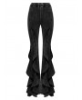 Punk Rave Black Gothic Doomsday Wasteland Flared Pants for Women