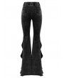 Punk Rave Black Gothic Doomsday Wasteland Flared Pants for Women