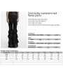 Punk Rave Black Gothic Doomsday Wasteland Flared Pants for Women