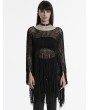 Punk Rave Black Gothic Decadent Hollow Out Tassels Sweater for Women