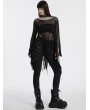 Punk Rave Black Gothic Decadent Hollow Out Tassels Sweater for Women