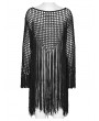 Punk Rave Black Gothic Decadent Hollow Out Tassels Sweater for Women