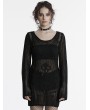 Punk Rave Black Gothic Punk Decadent Sexy Perspective Skull Knit Dress