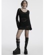 Punk Rave Black Gothic Punk Decadent Sexy Perspective Skull Knit Dress