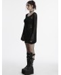 Punk Rave Black Gothic Punk Decadent Sexy Perspective Skull Knit Dress