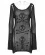 Punk Rave Black Gothic Punk Decadent Sexy Perspective Skull Knit Dress