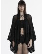 Punk Rave Black Gothic Hollowed Out Loose Cardigan Sweater for Women