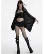 Punk Rave Black Gothic Hollowed Out Loose Cardigan Sweater for Women