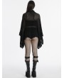 Punk Rave Black Gothic Hollowed Out Loose Cardigan Sweater for Women