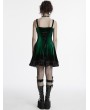 Punk Rave Green Gothic Gradient Cute Velvet Short Dress