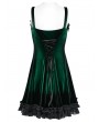 Punk Rave Green Gothic Gradient Cute Velvet Short Dress