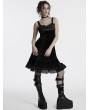 Punk Rave Black Gothic Gradient Cute Velvet Short Dress