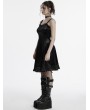 Punk Rave Black Gothic Gradient Cute Velvet Short Dress