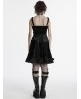 Punk Rave Black Gothic Gradient Cute Velvet Short Dress