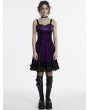 Punk Rave Violet Gothic Gradient Cute Velvet Short Dress