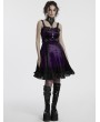 Punk Rave Violet Gothic Gradient Cute Velvet Short Dress