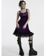 Punk Rave Violet Gothic Gradient Cute Velvet Short Dress