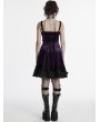 Punk Rave Violet Gothic Gradient Cute Velvet Short Dress