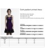 Punk Rave Violet Gothic Gradient Cute Velvet Short Dress