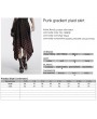 Punk Rave Red and Black Gothic Grunge Gradient Plaid Zip Front Irregular Skirt