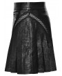 Punk Rave Black Gothic Punk Personalized Pleated Faux Leather Short Skirt