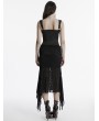 Punk Rave Black Gothic Mesh Patchwork Fishtail Skirt