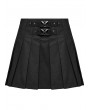 Punk Rave Black Gothic Skull Rivet Short Pleated Skirt