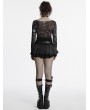 Punk Rave Black Gothic Punk Short Pleated Faux Leather Skirt