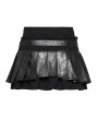 Punk Rave Black Gothic Punk Short Pleated Faux Leather Skirt