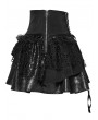 Punk Rave Black Decadent Gothic Punk Irregular Splicing Layered Short Skirt