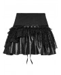 Punk Rave Black Decadent Gothic Punk Irregular Splicing Layered Short Skirt