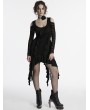 Punk Rave Black Gothic Long Bat Mesh Sleeve Cold Shoulder Dress