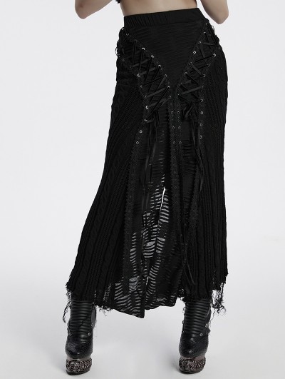 Punk Rave Black Decadent Gothic Punk Fishtail Long Skirt