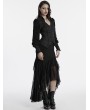 Punk Rave Black Asymmetrical Gothic Ruffle High-Low Fishtail Skirt