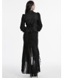 Punk Rave Black Asymmetrical Gothic Ruffle High-Low Fishtail Skirt