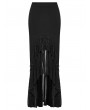 Punk Rave Black Asymmetrical Gothic Ruffle High-Low Fishtail Skirt