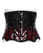 Punk Rave Black and Red Gothic Leopard Print Patent Leather Corset Waistband