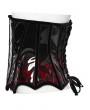 Punk Rave Black and Red Gothic Leopard Print Patent Leather Corset Waistband