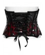 Punk Rave Black and Red Gothic Leopard Print Patent Leather Corset Waistband