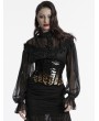 Punk Rave Black and Coffee Gothic Leopard Print Patent Leather Corset Waistband