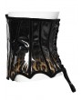 Punk Rave Black and Coffee Gothic Leopard Print Patent Leather Corset Waistband