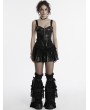 Punk Rave Black Gothic Cute Bow Ruffled Flare Leg Warmers for Women