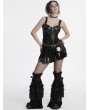 Punk Rave Black Gothic Cute Bow Ruffled Flare Leg Warmers for Women