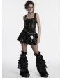 Punk Rave Black Gothic Cute Bow Ruffled Flare Leg Warmers for Women