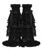 Punk Rave Black Gothic Cute Bow Ruffled Flare Leg Warmers for Women